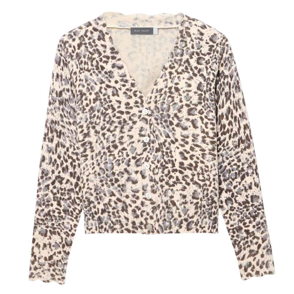 Mint Velvet Leopard Print Cotton Cardigan